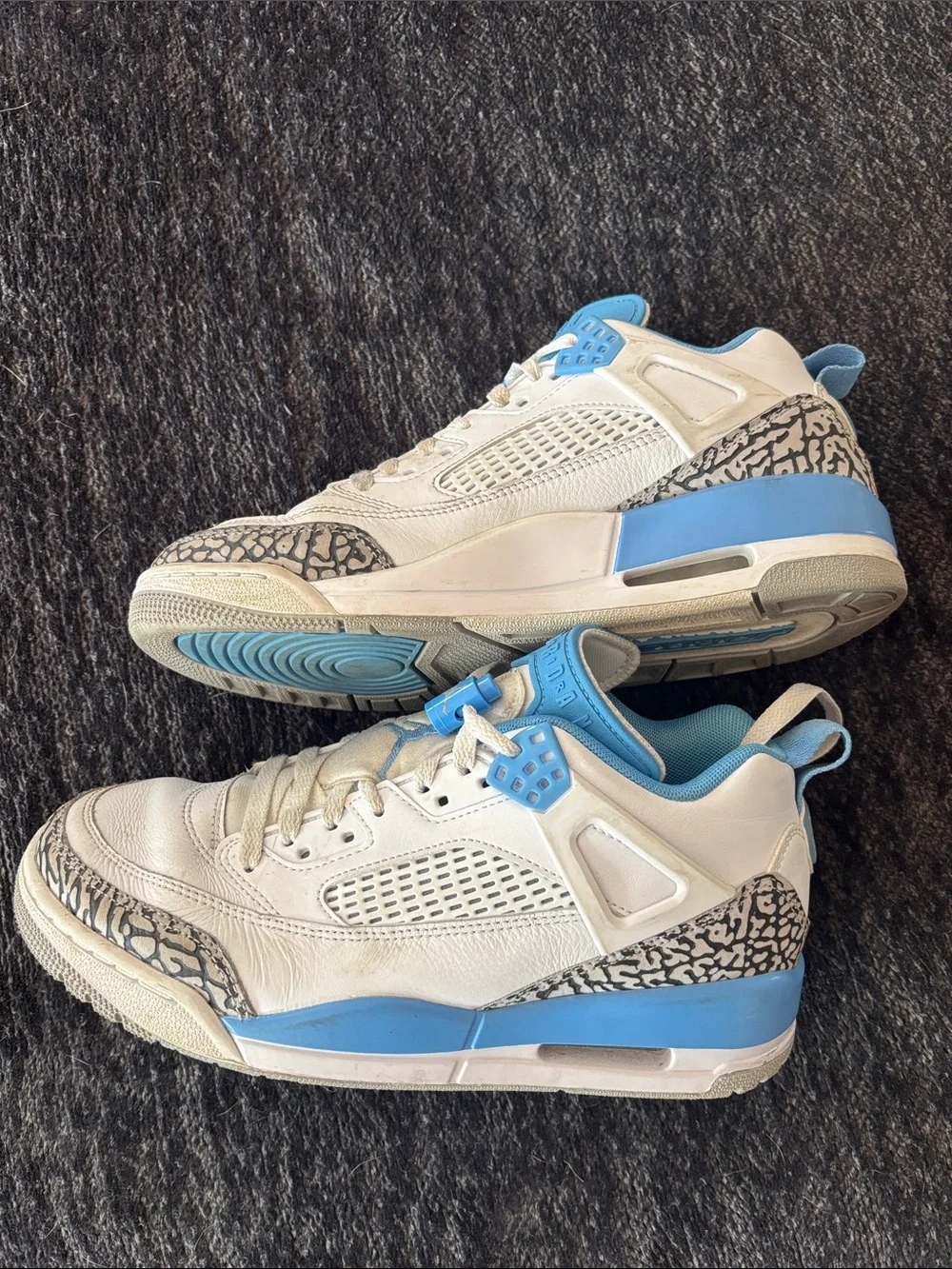 Jordan Kids White and Light Blue Sneakers